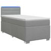 vidaXL Letto con Box Spring, Materasso e LED Grigio Chiaro 80 x 200 cm