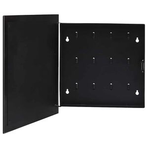 vidaXL Cassetta Portachiavi con Lavagna Magnetica Nera 35x35x4 cm