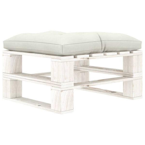 vidaXL Set Salotto da Giardino su Pallet 6 pz e Cuscini Beige in Legno