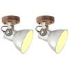 vidaXL Lampade da Parete/Soffitto 2 pz Industriale Argento 20x25cm E27