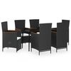 vidaXL Set da Pranzo da Giardino 7 pz con Cuscini Nero
