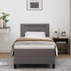 vidaXL Letto a molle con materasso Grigio 90 x 200 cm Pelle sintetica