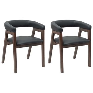 vidaXL Sedie da pranzo 2 pz Legno di gomma solido Marrone Chiaro