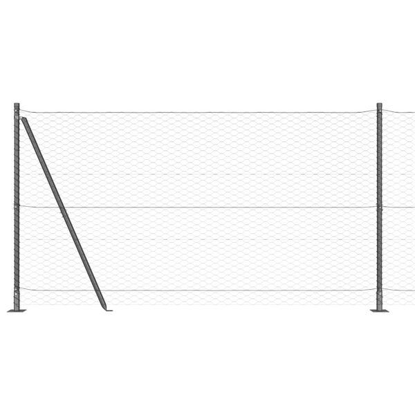 vidaXL Palo della recinzione Grigio 25 x 1,4 m (maglia da 36 mm)