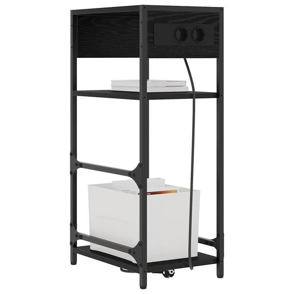 vidaXL Armadio da Notte Rovere Nero 40 x 27 x 76 cm Legno multistrato