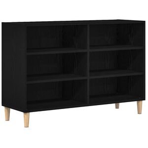 vidaXL Credenza Rovere Nero 103,5 x 35 x 70 cm Legno multistrato