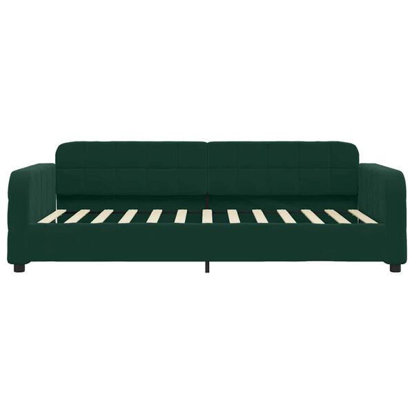 vidaXL Divano Letto con Materasso Verde Scuro 90x200 cm in Velluto