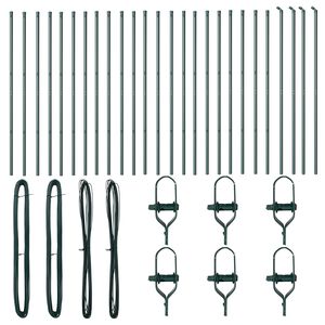 vidaXL Palo della recinzione 26 pcs Verde 3,2 x 3,2 x 200 cm