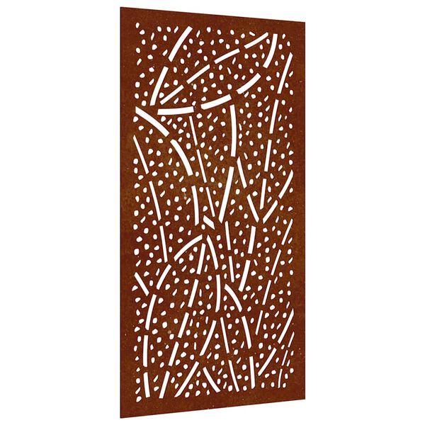 vidaXL Decorazione Muro da Giardino 105x55 cm Foglia Acciaio Corten
