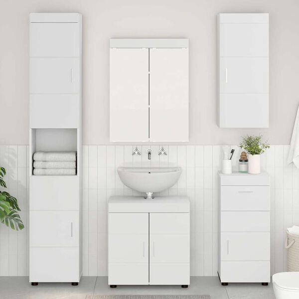 vidaXL Armadio da bagno a muro TULUM Bianco 37 x 24,5 x 86 cm
