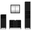 vidaXL Set di mobili per il bagno 4 pcs Rovere Nero Legno multistrato
