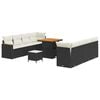 vidaXL Set Divano da Giardino 12 pz 10-Numero di posti Nero polyrattan