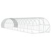 vidaXL Pollaio Argento 1200 x 300 x 200 cm Acciaio zincato