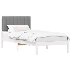 vidaXL Letto con Testiera Rivestita Grigio chiaro 90 x 190 cm