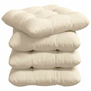 vidaXL Cuscini per Seduta 4 pz Tessuto in Cords Crema 40 x 40 cm