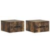 vidaXL Mobiletto da notte a muro 2 pz Rovere Fumo 34,5 x 33 x 20 cm