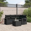 vidaXL Set Divani da Giardino 5 pz con Cuscini in Polyrattan Nero