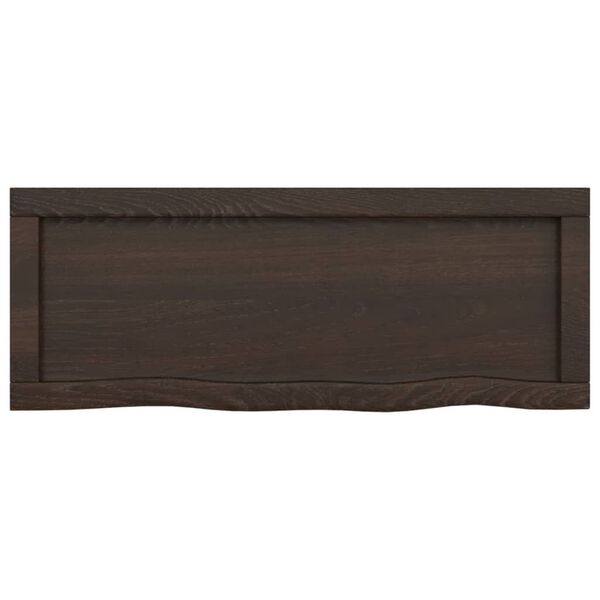 vidaXL Piano Bagno Marrone Scuro 80x30x(2-6)cm Legno Massello Trattato