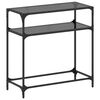 vidaXL Tavolino Consolle con Piano in Vetro Nero 80x35x81cm in Acciaio
