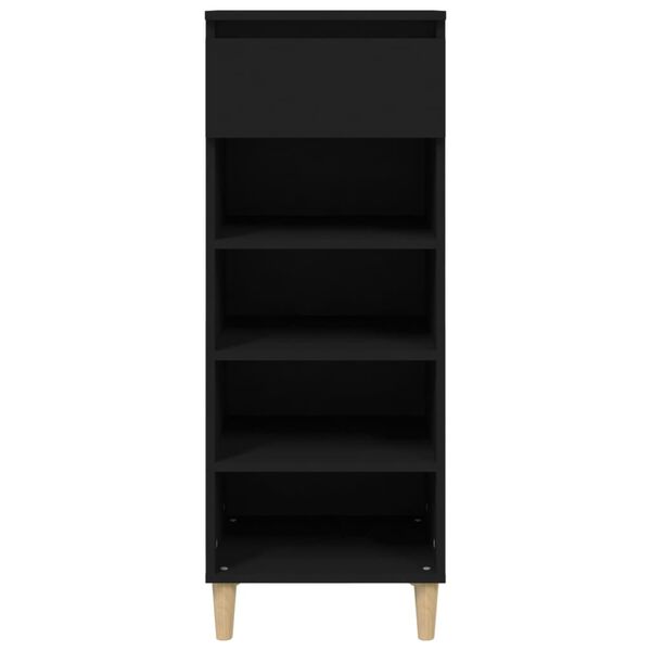 vidaXL Scarpiera Nera 40x36x105 cm in Legno Multistrato