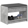 vidaXL Panca per ingresso con cuscino Grigio Cemento 63 x 38 x 45 cm