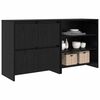 vidaXL Credenza 2 pcs Rovere Nero 70 x 41 x 75 cm Legno multistrato