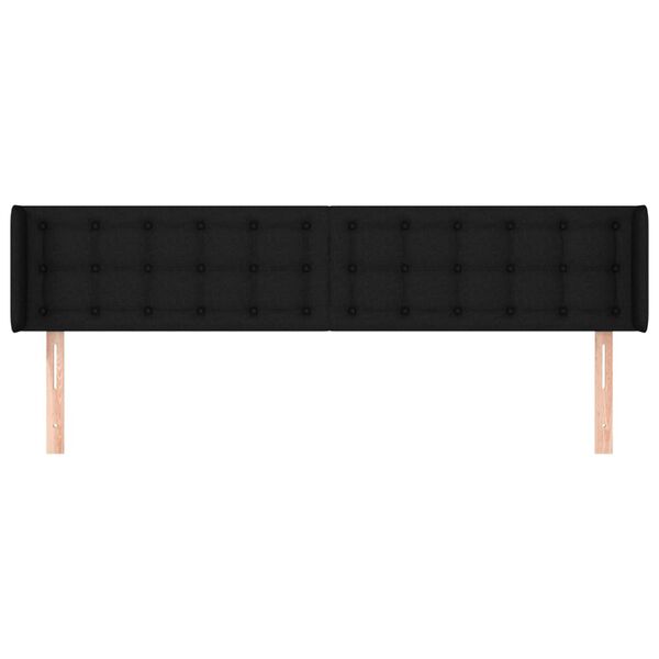 vidaXL Testiera ad Orecchio Nera 183x16x78/88 cm in Tessuto