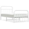 vidaXL Giroletto con Testiera e Pediera Metallo Bianco 100x190 cm