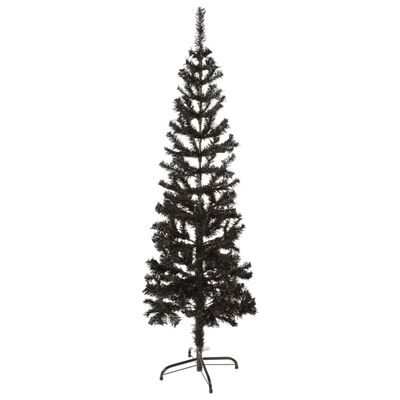 vidaXL Albero di Natale Sottile Nero 120 cm
