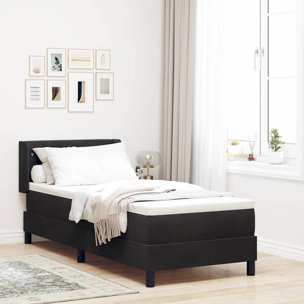 vidaXL Letto a molle con materasso Nero 200 x 80 cm Velluto