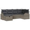 vidaXL Set Divano da Giardino 6 pz Grigio polyrattan
