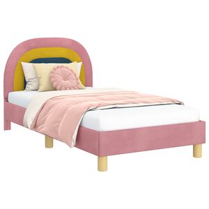 vidaXL Struttura letto bambini con testata Rosa 80 x 160 cm Velluto