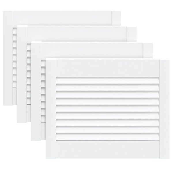 vidaXL Ante a Lamelle 4 pz Bianche 39,5x49,4 cm in Legno di Pino