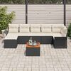 vidaXL Set Divano da Giardino con cuscino 8 pcs Nero polyrattan