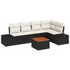 vidaXL Set Divano da Giardino 6 pz Nero polyrattan