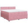 vidaXL Giroletto a Molle con Materasso Rosa 200x200 cm in Velluto