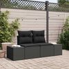 vidaXL Divano da giardino Nero 123 x 62 x 69cm polyrattan