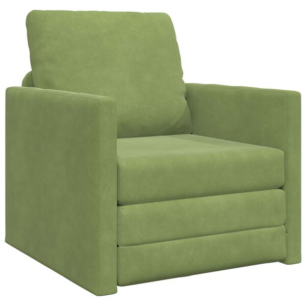 vidaXL Divano letto 60cm Verde chiaro Velluto