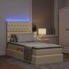 vidaXL Letto con contenitore e LED Crema 90 x 190 cm Poliestere