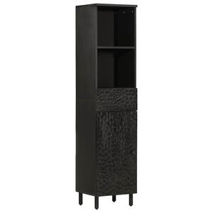 vidaXL Mobile da Bagno Nero 38x33x160 cm in Legno Massello di Mango