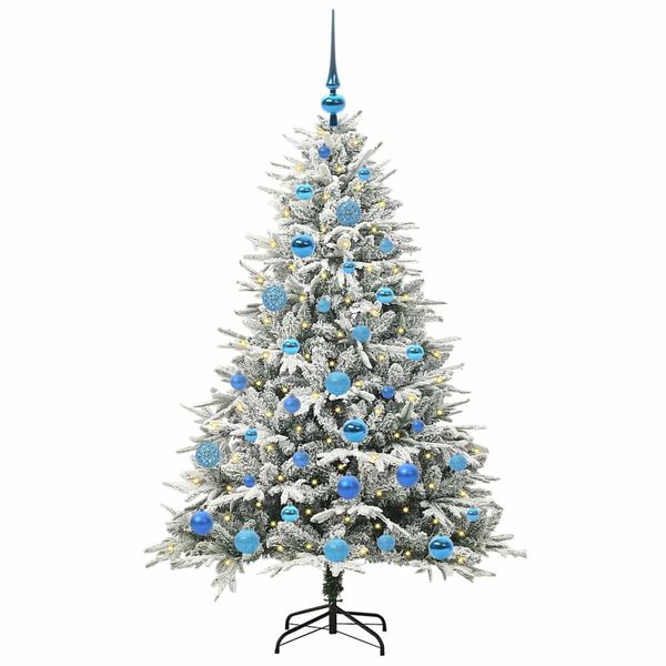 vidaXL Albero di Natale Artificiale Pre-illuminato con Set di Palline