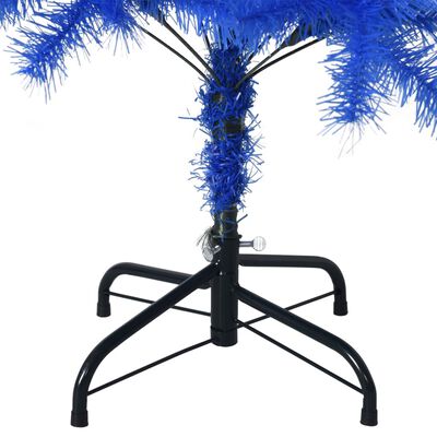 vidaXL Albero di Natale Artificiale Sottile con Base Blu 150 cm PVC