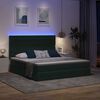 vidaXL Letto con contenitore e LED Verde Scuro 180 x 200 cm Velluto