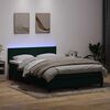 vidaXL Letto a Molle con Materasso e LED Verde Scuro 160x220 cm Velluto