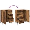 vidaXL Credenza con cassetto 2 pcs Legno vecchio Legno multistrato