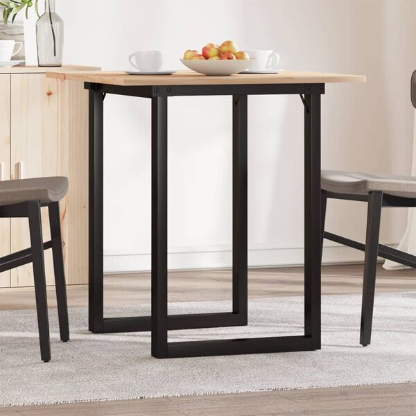 vidaXL Tavolo da Pranzo Telaio a O 60x60x75 cm Legno Pino e Acciaio