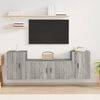 vidaXL Set Mobili Porta TV 3 pz Grigio Sonoma in Legno Multistrato
