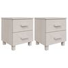 vidaXL Comodini HAMAR 2 pz Bianchi 40x35x44,5 cm in Legno di Pino