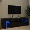 vidaXL Mobile Porta TV con LED Rovere Nero 140x36,5x40 cm Truciolato