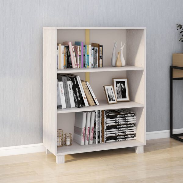 vidaXL Libreria HAMAR Bianca 85x35x112 cm in Legno Massello di Pino
